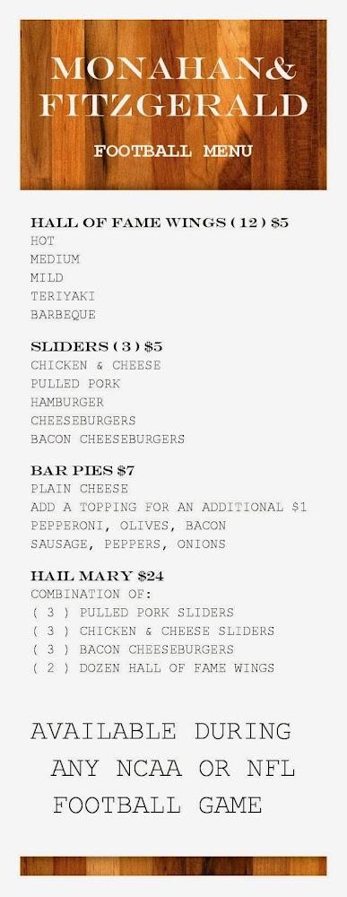 Monahan & Fitzgerald Menu image 1